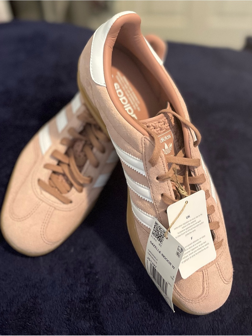adidas Gazelle Sneakers in Pink with White Stripes